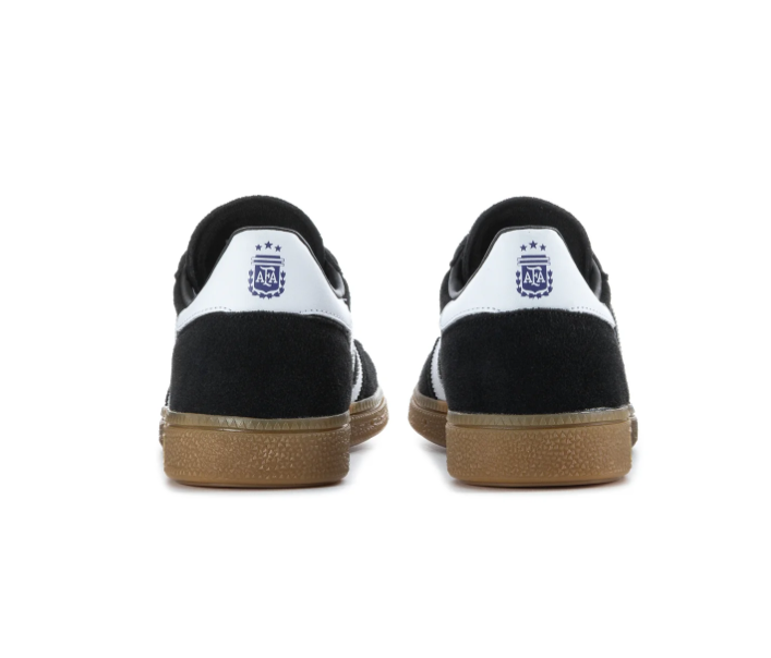 Adidas Handball Spezial Black and White Sneakers with Sky Blue Laces and Gum Sole