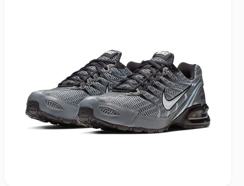 Nike Air Max Torch 4 Grey and Black Sneakers with White Swoosh