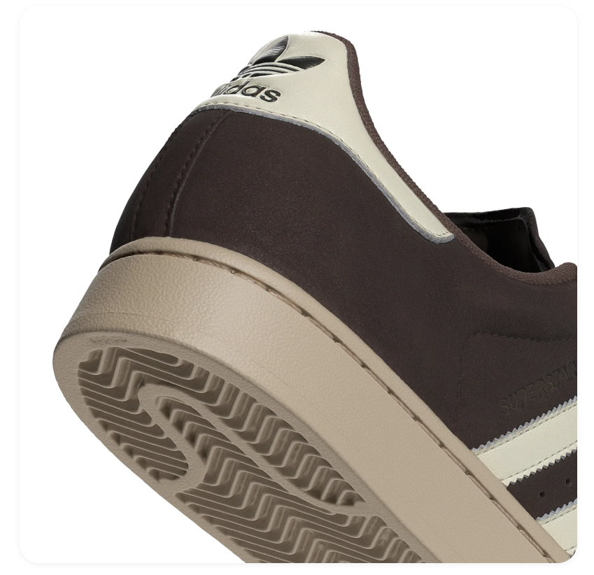 Adidas Superstar Brown and Cream Shell-Toe Sneakers