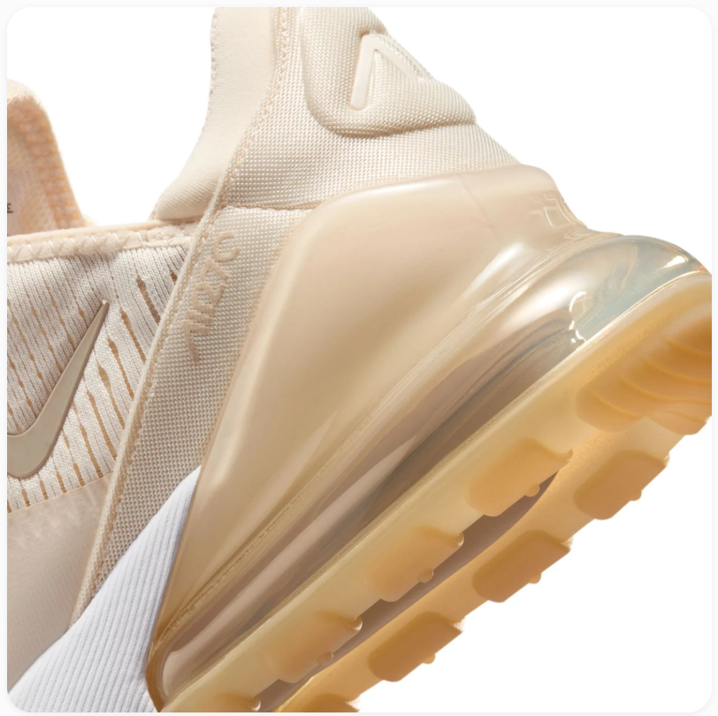 Nike Air Max 270 Cream Sneakers with Gum Outsole