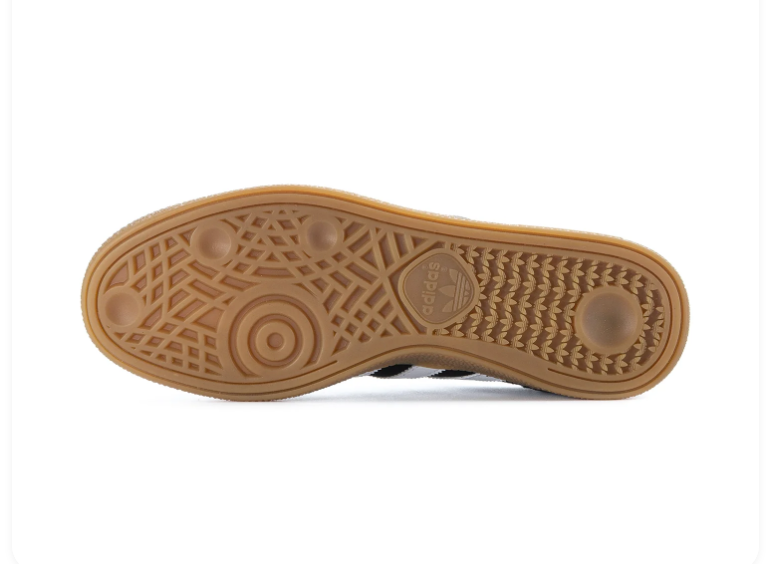 Adidas Handball Spezial Black and White Sneakers with Sky Blue Laces and Gum Sole