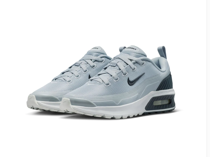 Nike Air Max Light Grey Mesh Sneakers with Black Heel