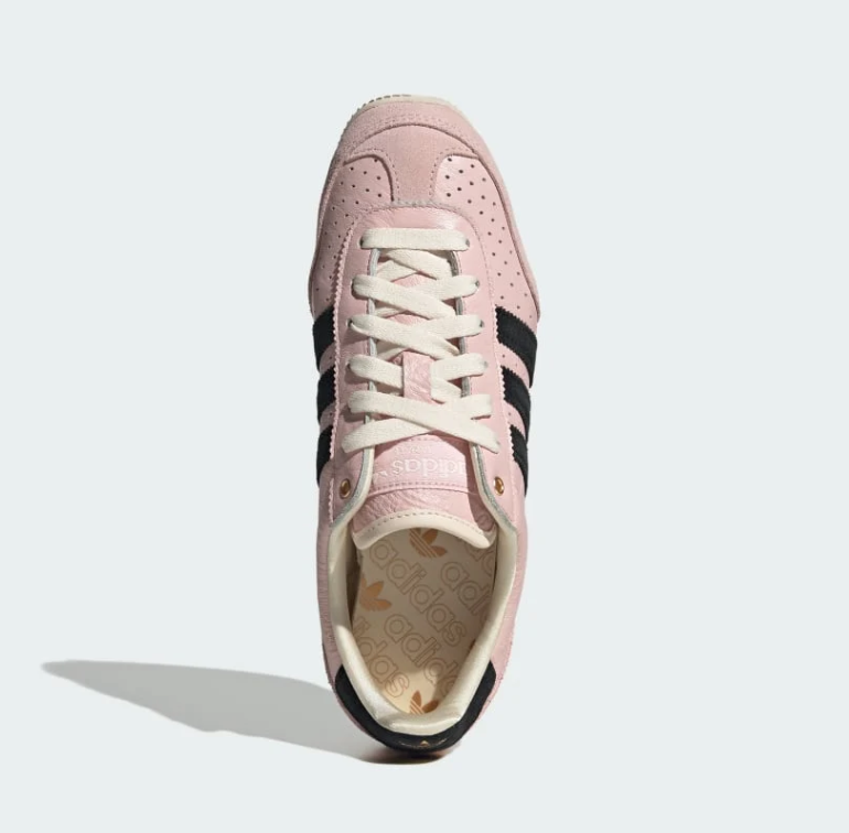 Adidas Light Pink and Black Low-Top Sneakers with Cream Sole