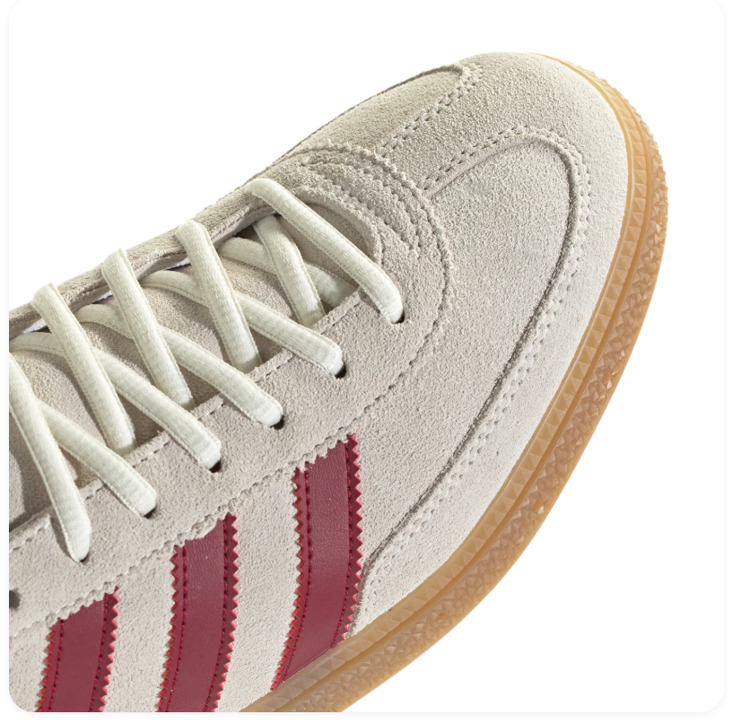 Adidas Handball Spezial Cream and Burgundy Sneakers with Gum Sole