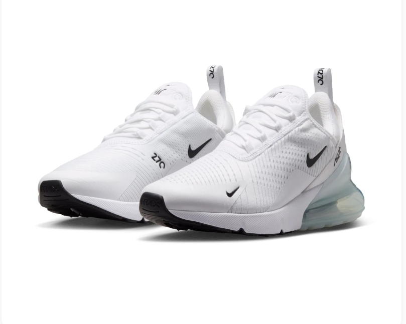 Nike Air Max 270 White Sneakers with Icy Blue Heel