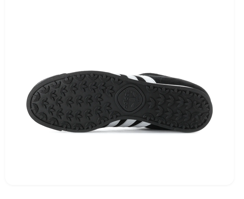 Adidas Samoa Black and White Sneakers with Textured Toe Bumper