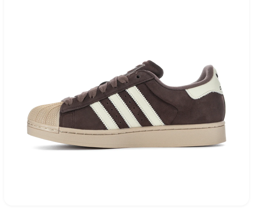 Adidas Superstar Brown and Cream Shell-Toe Sneakers