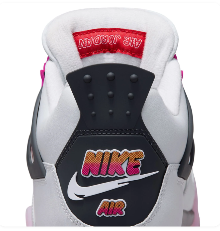Air Jordan 4 White and Pink Sneakers with Sunset Gradient Accents