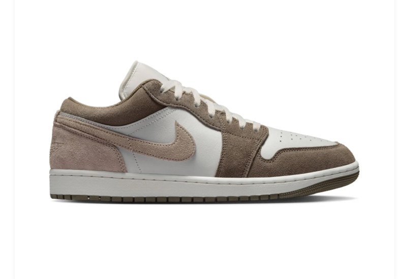 Air Jordan 1 Low Taupe and White Sneakers