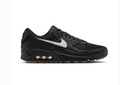 Nike Air Max 90 Black Sneakers with White Swoosh and Gum Outsole
