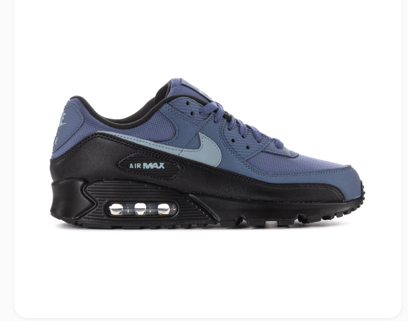 Nike Air Max 90 Slate Blue and Black Sneakers