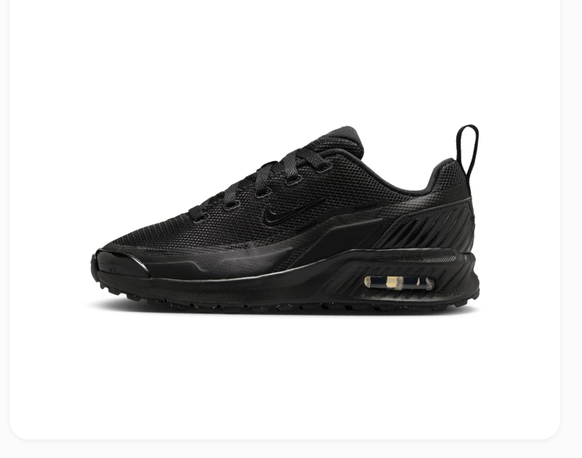 Nike Air Max All-Black Mesh Sneakers with Tonal Swoosh
