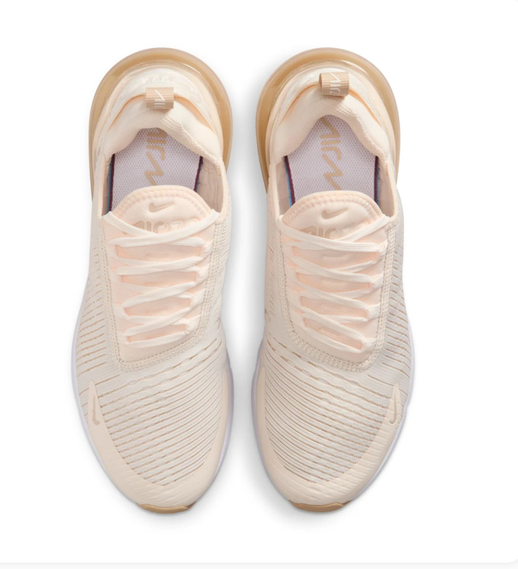 Nike Air Max 270 Cream Sneakers with Gum Outsole