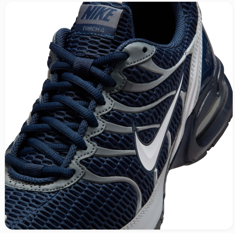Nike Air Max Torch 4 Navy and Grey Sneakers with White Swoosh
