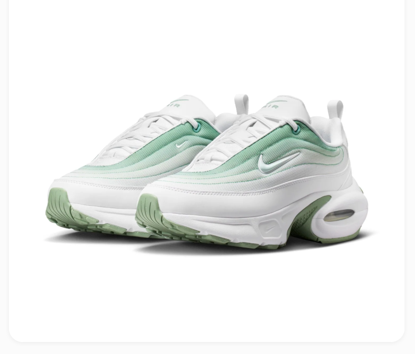 Nike Air Max White and Mint Green Sneakers