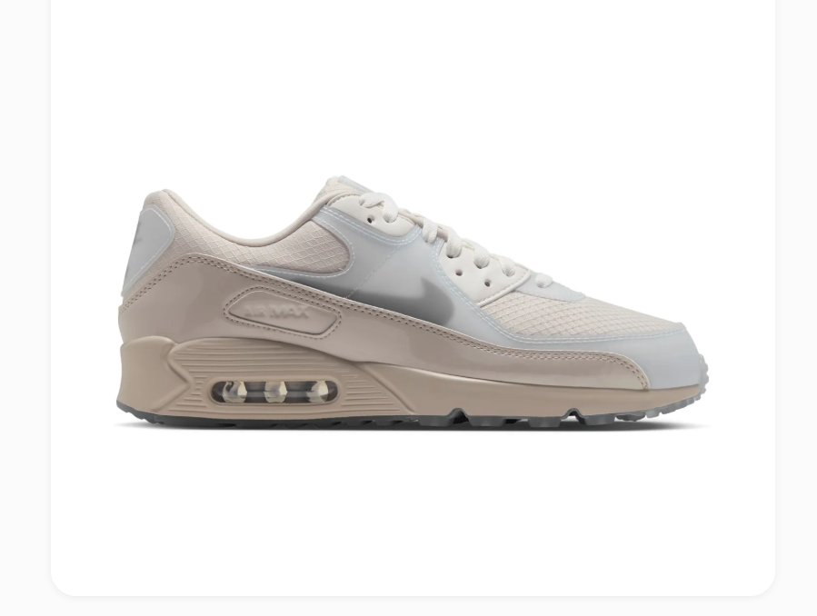 Nike Air Max 90 Cream and Beige Sneakers with Translucent Panels
