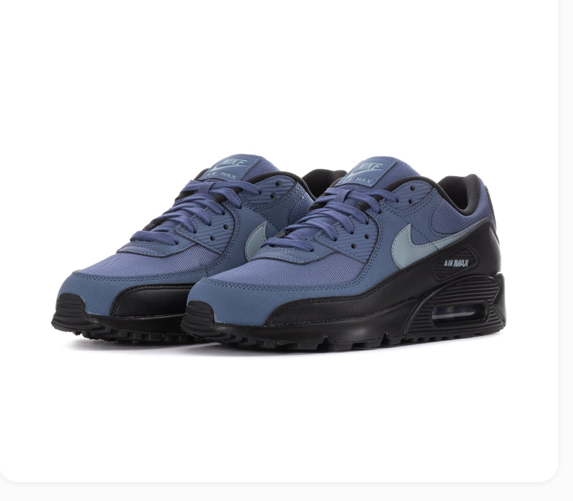 Nike Air Max 90 Slate Blue and Black Sneakers
