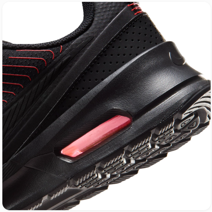 Nike Air Max Black Sneakers with Red Line Accents
