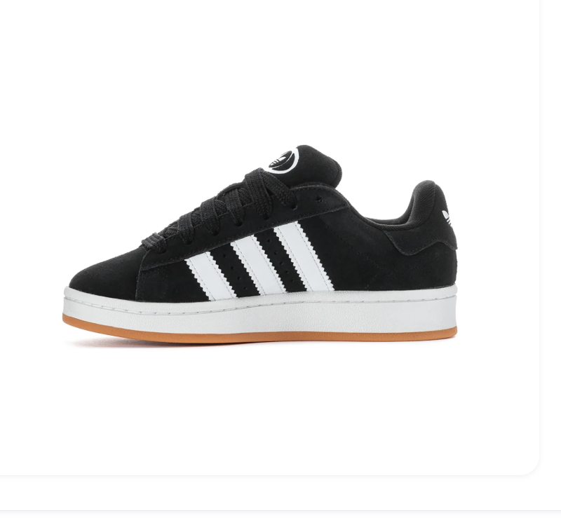 Adidas Campus Black and White Sneakers with Gum Outsole