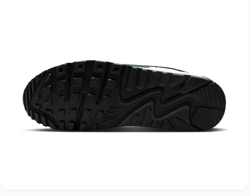 Nike Air Max 90 Forest Green and Black Sneakers with White Swoosh