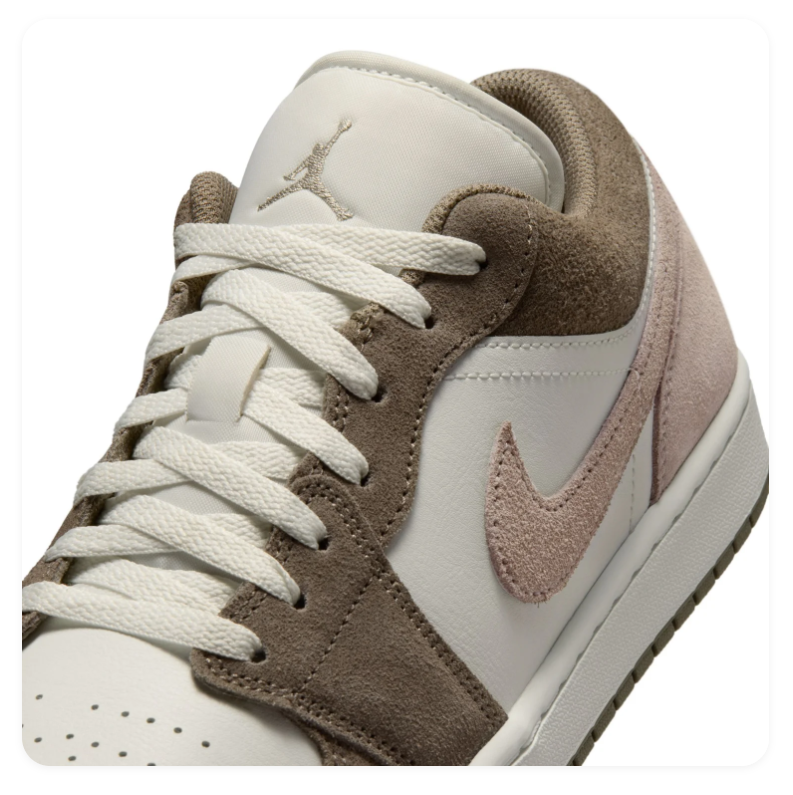 Air Jordan 1 Low Taupe and White Sneakers