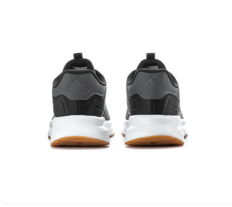 Adidas Black Mesh Sneakers with Grey Stripes and Gum Outsole