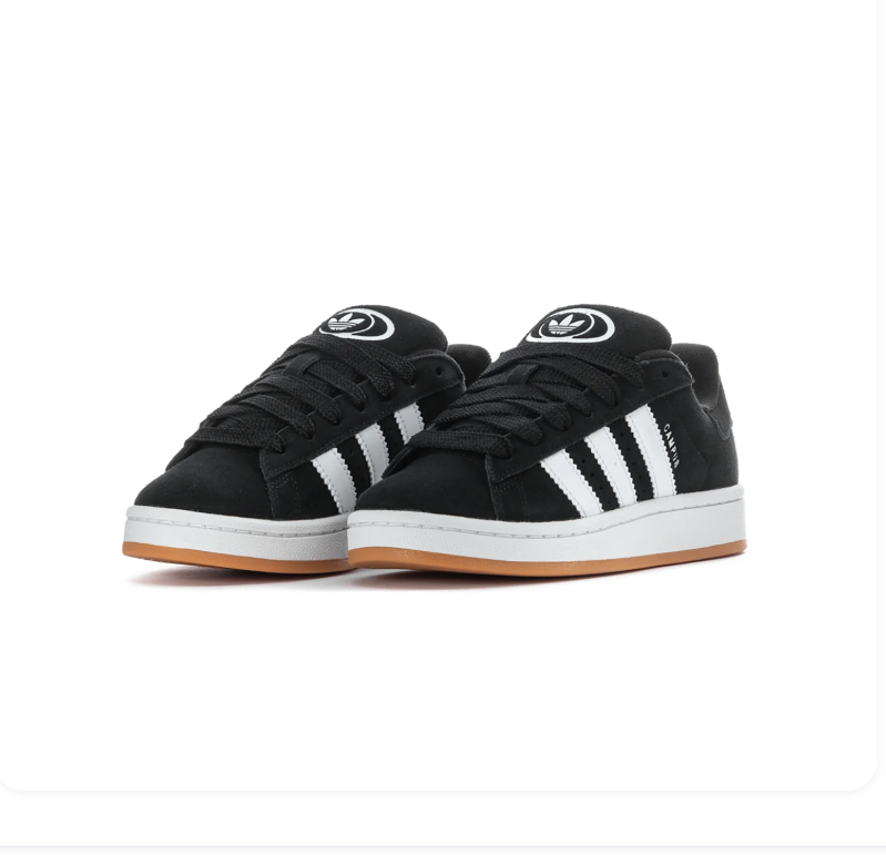 Adidas Campus Black and White Sneakers with Gum Outsole