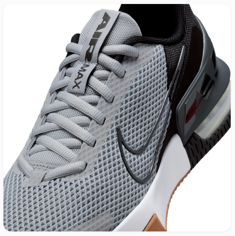 Nike Air Max Grey and Black Mesh Sneakers with Gum Outsole