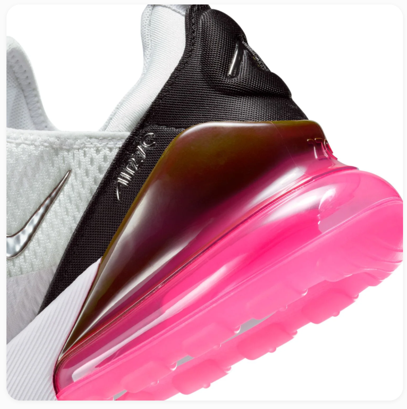 Nike Air Max 270 White Sneakers with Hot Pink Heel