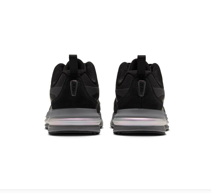 Nike Air Max Black and Charcoal Sneakers with Purple Accents