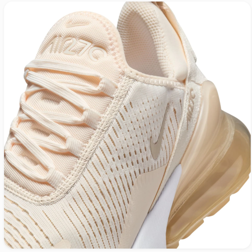 Nike Air Max 270 Cream Sneakers with Gum Outsole