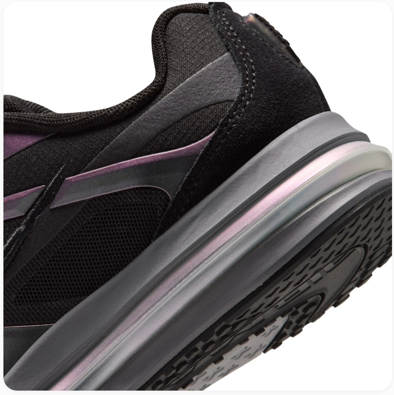 Nike Air Max Black and Charcoal Sneakers with Purple Accents