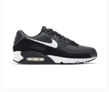 Nike Air Max 90 Charcoal and Black Sneakers with White Swoosh