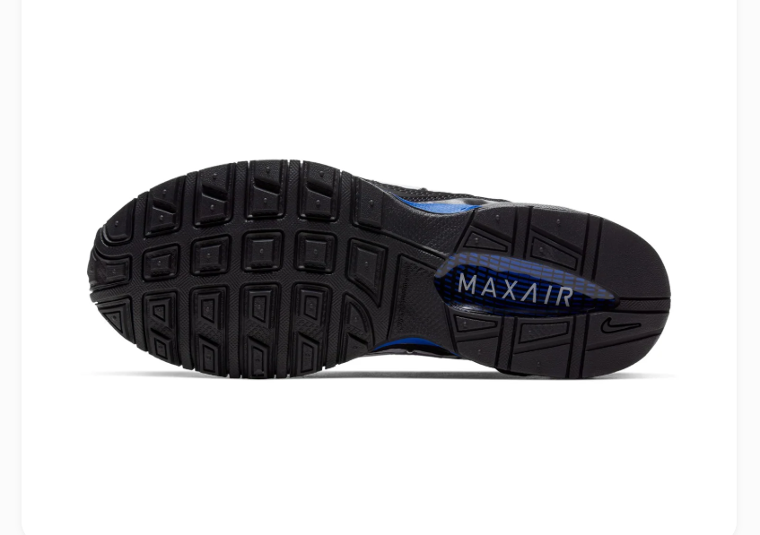 Nike Air Max White and Black Sneakers with Royal Blue Swoosh