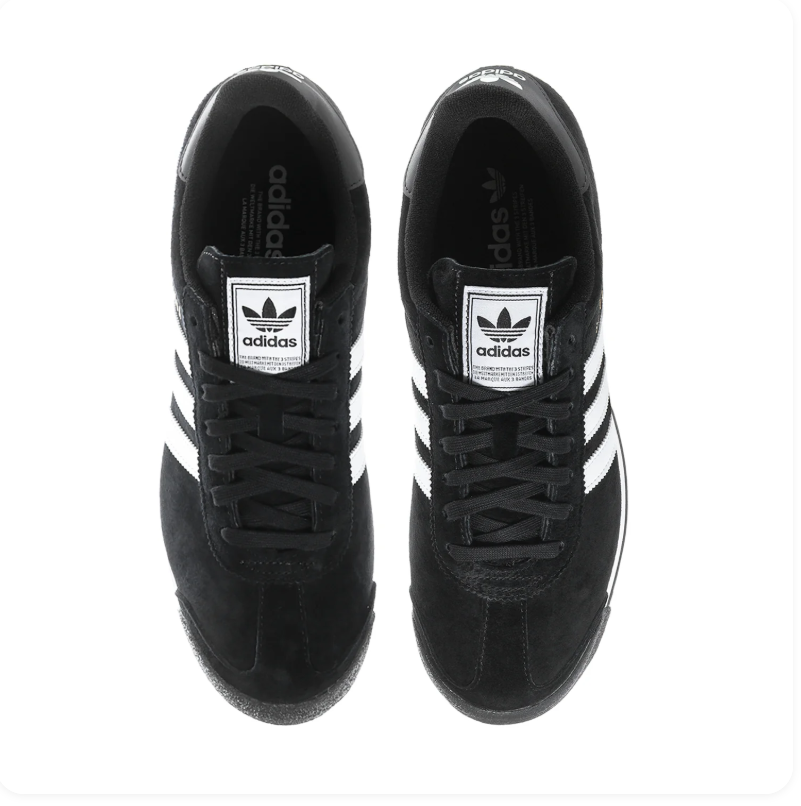 Adidas Samoa Black and White Sneakers with Textured Toe Bumper