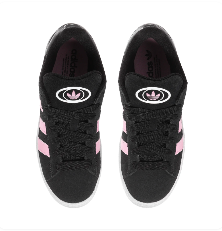 Adidas Campus Black and Pink Sneakers with White Sole