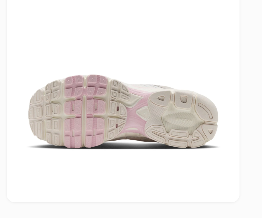 Nike Air Max Cream and Light Grey Sneakers with Pink Accents