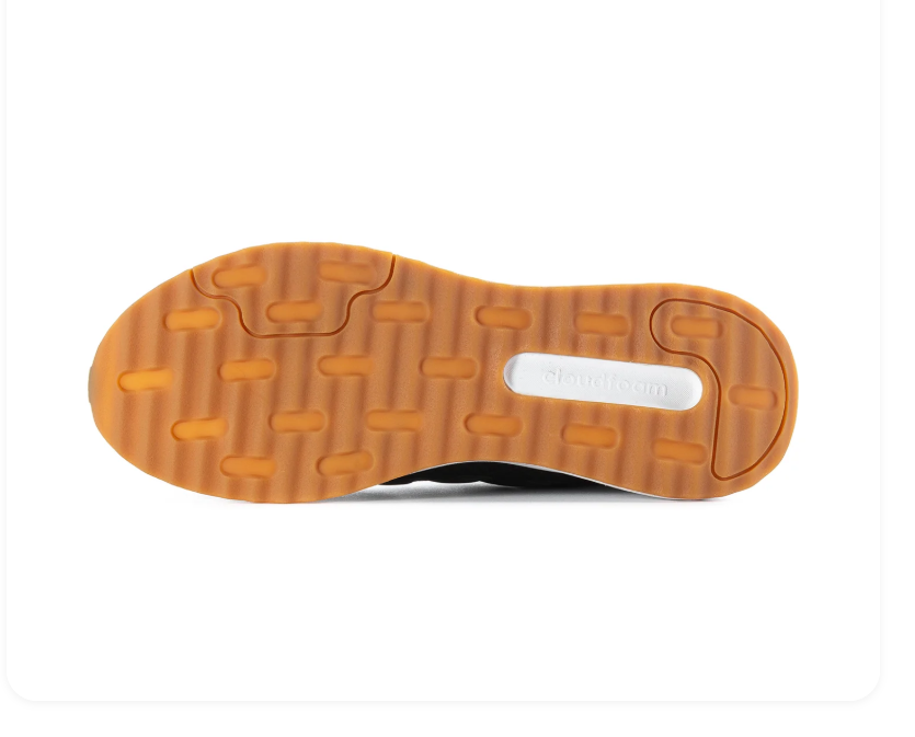 Adidas Black Mesh Sneakers with Grey Stripes and Gum Outsole