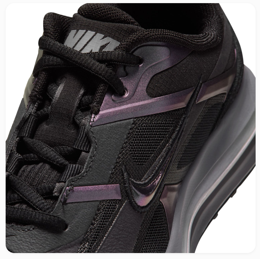 Nike Air Max Black and Charcoal Sneakers with Purple Accents