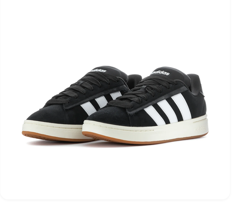 Adidas Black and White Sneakers with Cream Midsole and Gum Outsole
