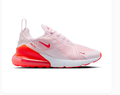 Nike Air Max 270 Pale Pink Sneakers with Bright Red Accents