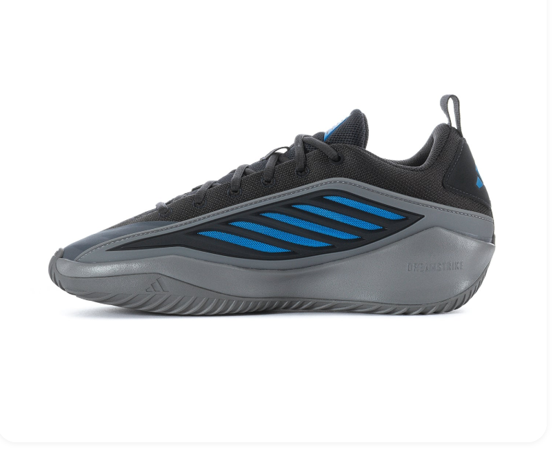 Adidas Black and Grey Sneakers with Bright Blue Accents