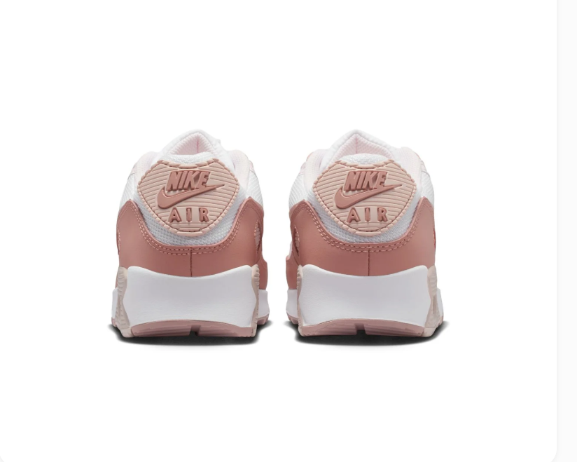 Nike Air Max 90 White Sneakers with Dusty Rose Accents