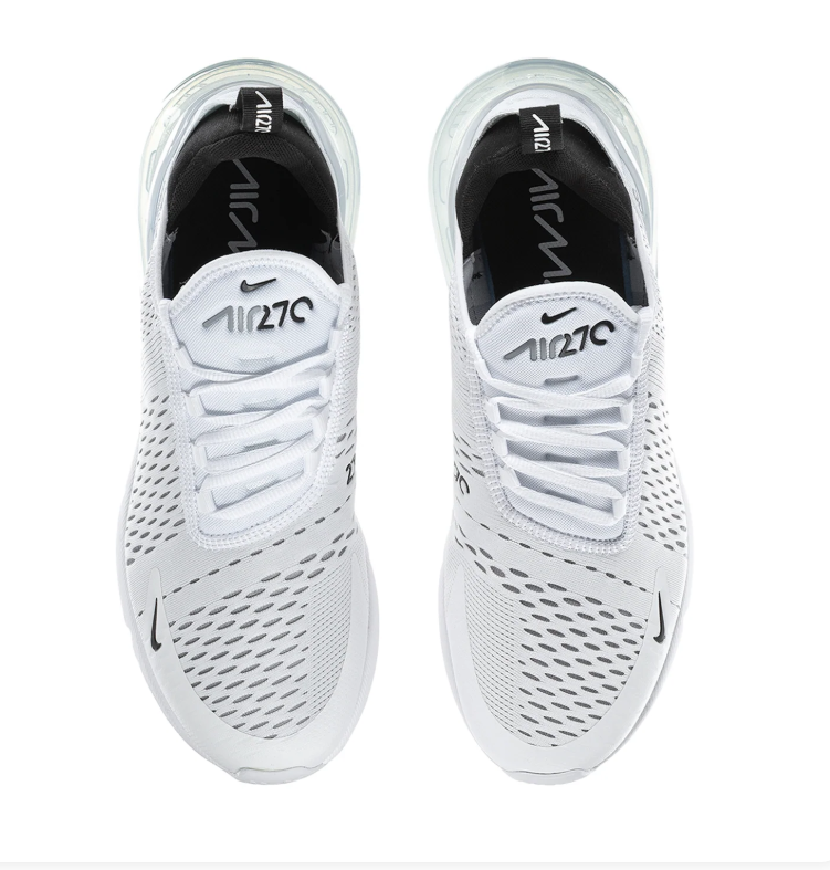 Nike Air Max 270 White Sneakers with Black Swoosh