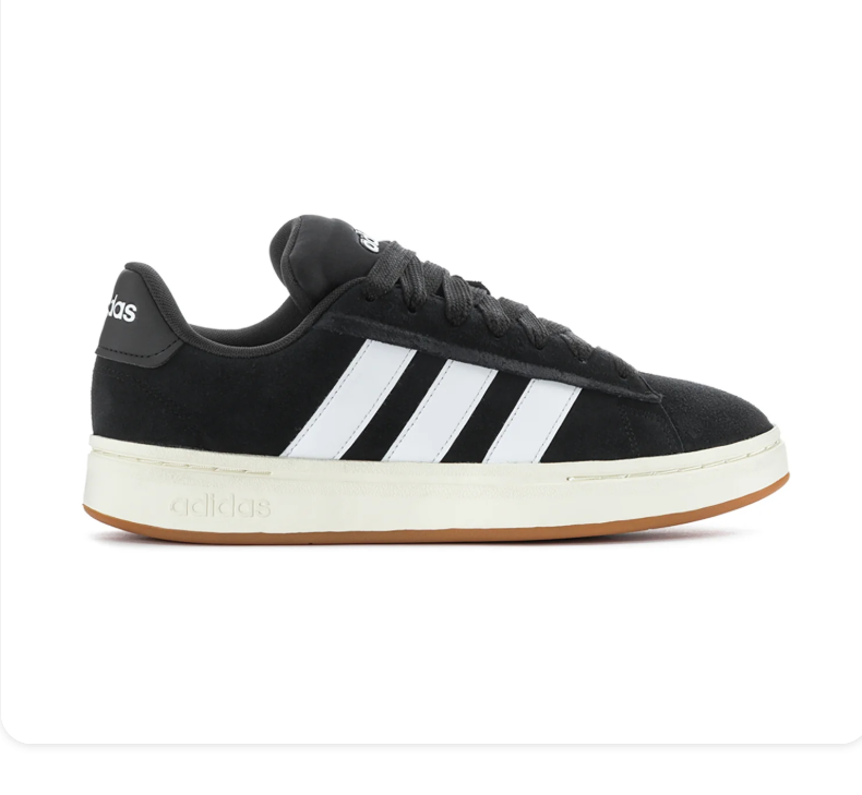 Adidas Black and White Sneakers with Cream Midsole and Gum Outsole