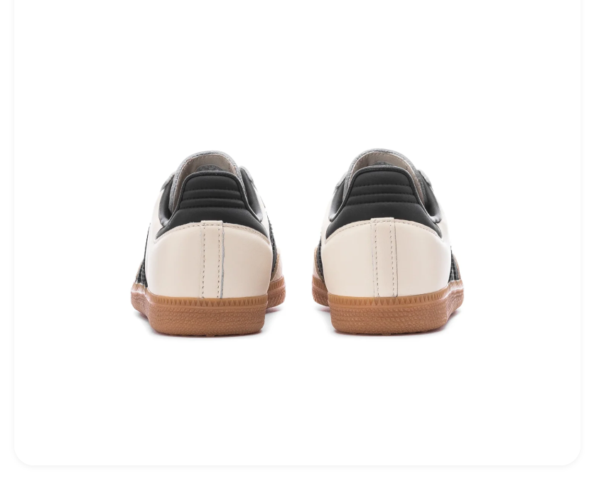 Adidas Samba Cream and Black Sneakers with Gum Outsole