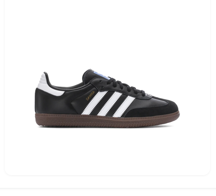Adidas Samba Black and White Sneakers with Dark Brown Outsole