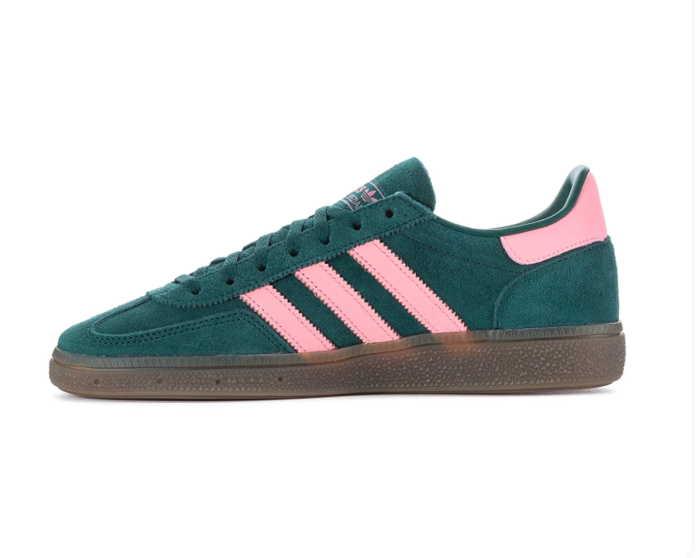 Adidas Handball Spezial Forest Green and Pink Sneakers with Brown Sole