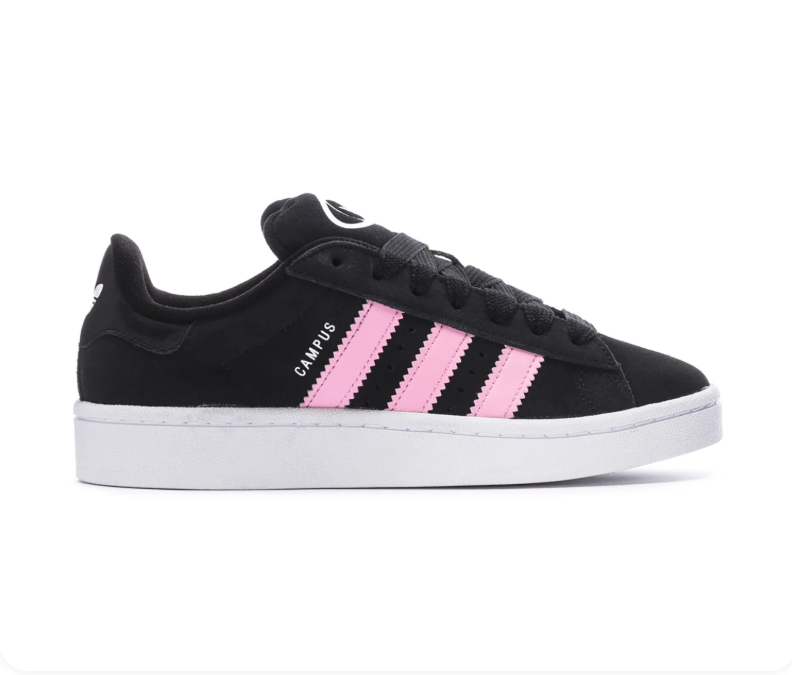Adidas Campus Black and Pink Sneakers with White Sole