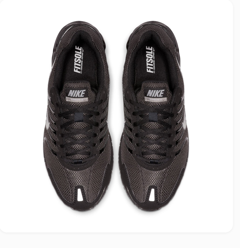 Nike Air Max Black and Charcoal Mesh Sneakers with Silver Accents